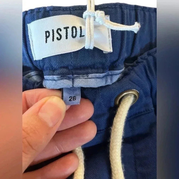 Pistola Women's Size 26 Cropped Paperbag Pants with Drawstring in Navy Blue - Picture 6 of 7